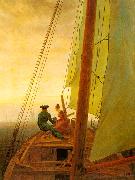 Caspar David Friedrich On Board a Sailing Ship oil painting reproduction